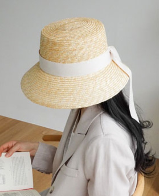 소녀 라탄 리본 플로피햇 모자,앤드힐